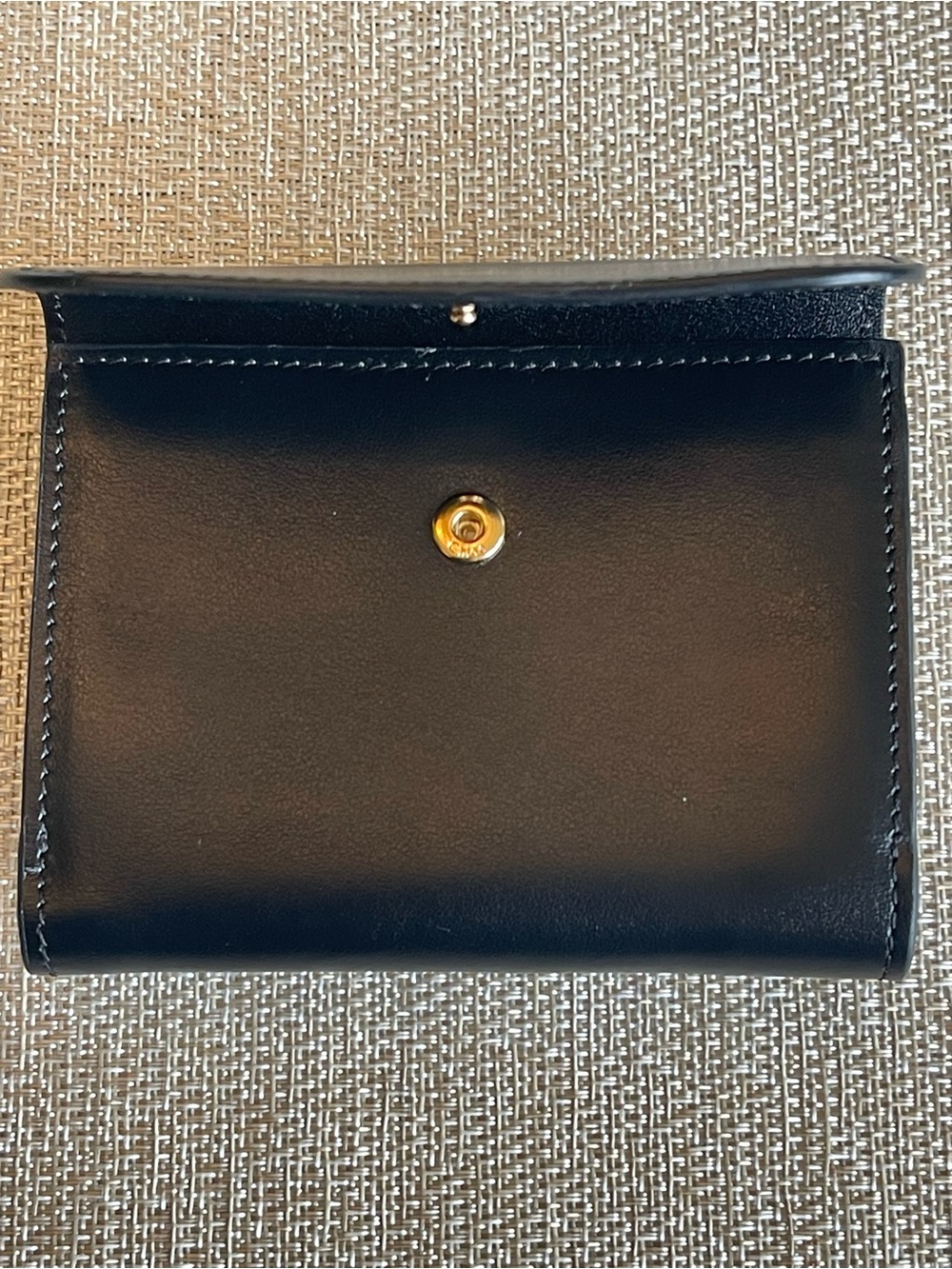 LIKE NEW CHLOE C COMPACT TRIFOLD CALFSKIN LEATHER WALLET BLACK w GOLD HDW - Picture 9 of 17
